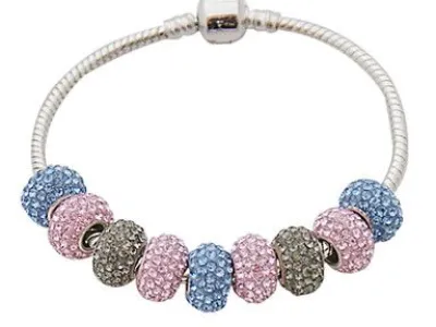  Grossiste, fournisseur et fabricant CB43/bracelet feminin, plaque argent et crystaux