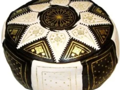 Pouf en cuir