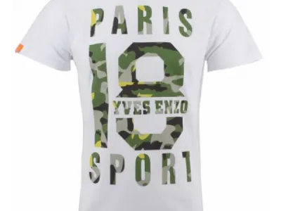 Tshirt paris sport Blanc / 6,00 € HT / Ref 9913