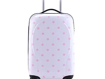 Valise Taille Cabine rigide blanc enfant ultra leger brillant ABS+PC 4 roues PARTY PRINCE