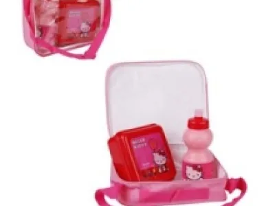 SET BOITE GOUTER + GOURDE HELLO KITTY Demi gros