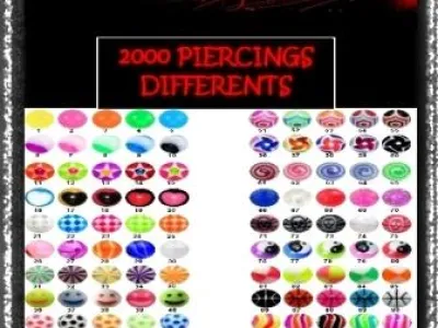 LOT 2000 PIERCINGS ACRYLIQUE DIFFERENTS - 200.00 EURO TTC