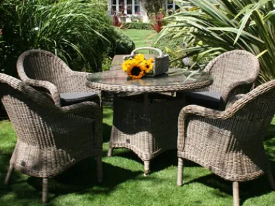 SALON DE JARDIN "CACAO" EN WICKER