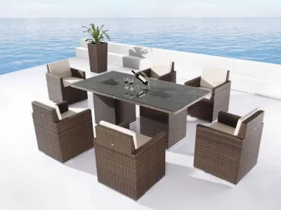 SALON DE JARDIN "MILANO" EN WICKER