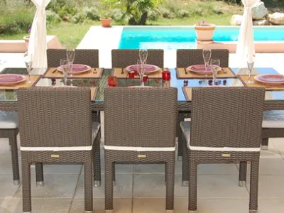 SALON DE JARDIN "BALKAN" EN WICKER