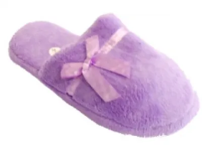 Pantoufles en fausse fourrrure pour femme avec nœud