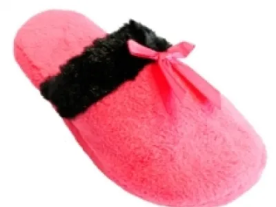 Pantoufles pour femme avec fourrure et nœud dessus