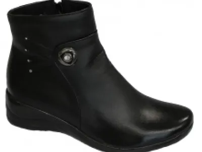 Bottines femme à talon compensé avec motif fantaisie et strass