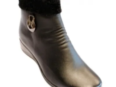 Bottines avec zip et motif fantaisie sur le côté 