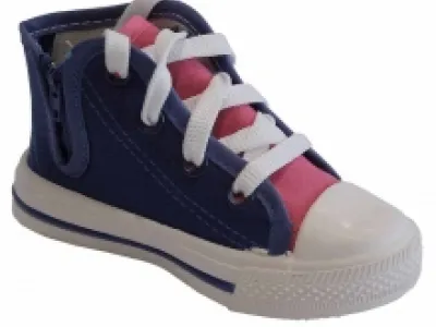 Baskets montantes avec refort et zip côté