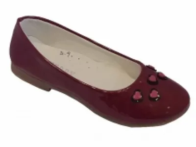 Ballerines vernies fille ornées de cœurs