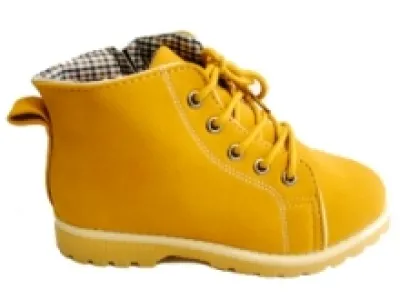 Bottines avec lacets à 5 œillets et zip côté pour enfant