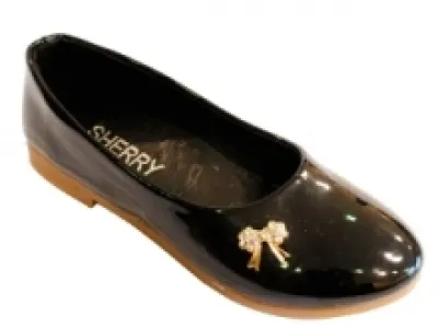 Ballerine vernis fille avec motif fleur à strass