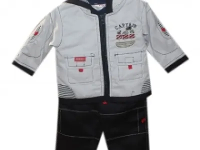 Ensemble deux pièces motif bateau pour bébé garçon