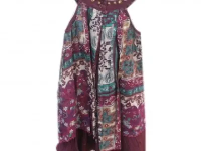 Robe fille imprimée fleurie avec col clouté