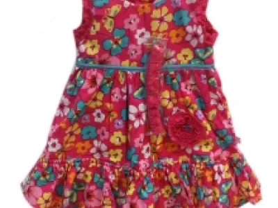 Robe liberty bébé avec bandeau assorti