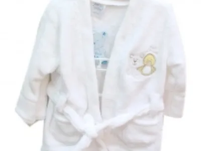 Peignoir polaire bébé avec motif brodé