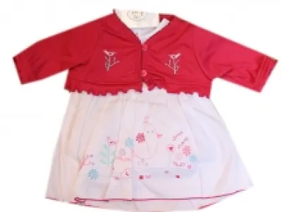 Ensemble robe brodée et veste pour bébé fille