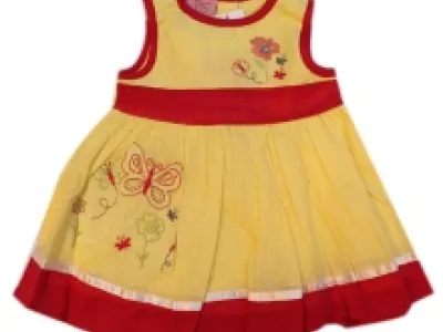 Robe bicolore bébé avec motif brodé