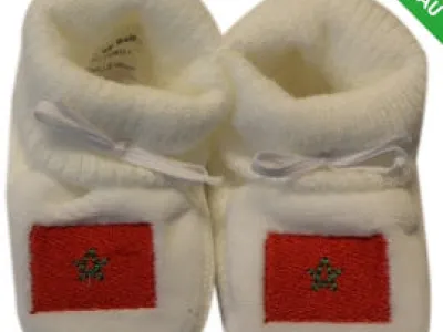 Chaussons avec motif drapeau du Maroc