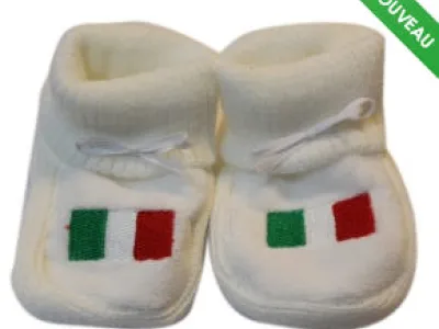 Chaussons bébé brodés drapeau de l’Italie