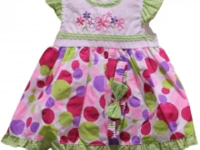 Ensemble robe brodée et bandeau pour bébé fille