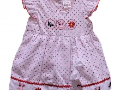 Ensemble robe à petits pois et bandeau pour bébé fille