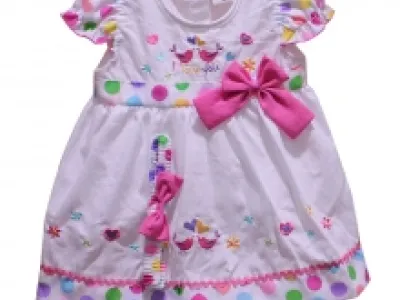 Ensemble robe avec motif brodé sur la poitrine et bandeau pour bébé fille