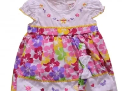 Joli ensemble robe et bandeau pour bébé fille