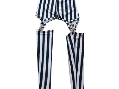 Leggins striées avec jarretelles