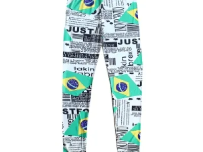 Leggins imprimées journal et drapeau brésilien
