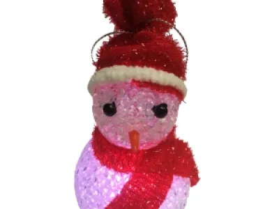 Décoration lumineuse à suspendre pour Noël motif bonhomme de neige