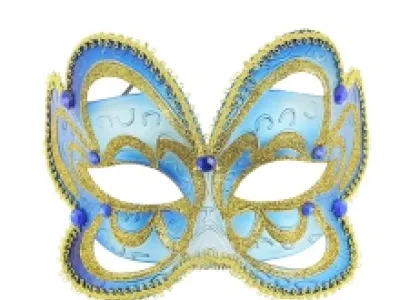 Masque vénitien loup pailleté orné de galon et strass