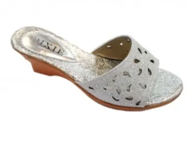 Mules pailletées avec motif perforé