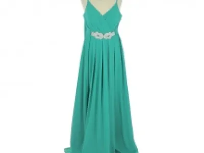 Robe de soirée drapée longue cache-cœur