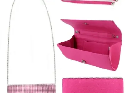 Sac de soirée agrémenté de strass avec anses amovibles