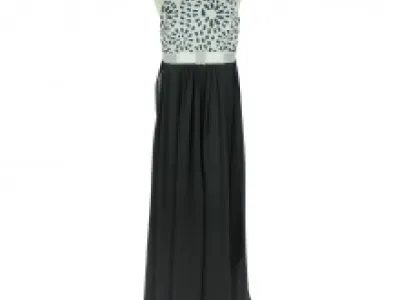 Robe de soirée bicolore longue avec motif fantaisie