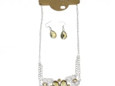 Parure bijou en chaîne décorée de strass