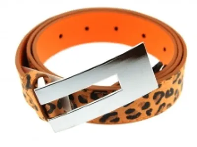 Ceinture imprimée léopard avec boucle en métal