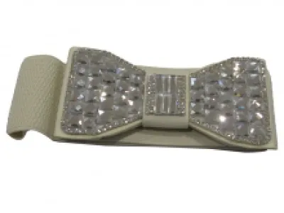 Ceinture élastique avec nœud en cristal