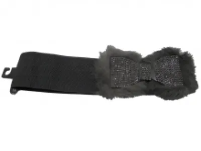Ceinture élastique avec fourrure et nœud à strass