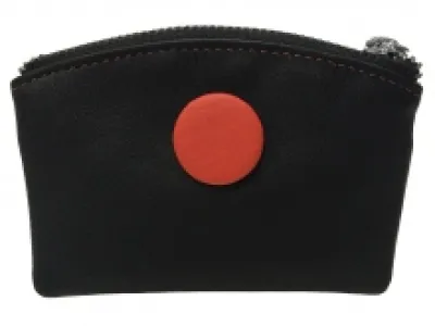 Porte-monnaie en cuir avec bouton décoratif