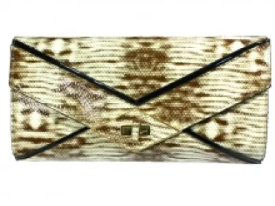 Pochette enveloppe en peau de serpent