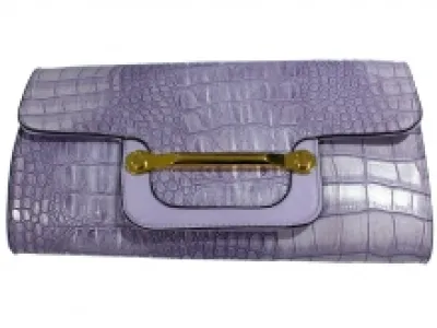 Pochette enveloppe en crocodile