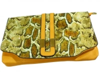 Pochette avec rabat reptile