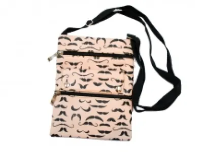 Sac bandoulière imprimé moustache