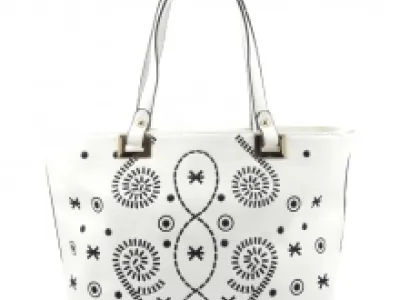 Sac à main avec volutes brodées et longues sangles