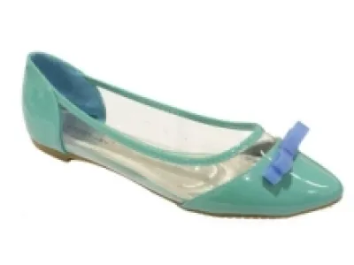 Ballerine plate ultra tendance avec corps transparent et nœud décoratif