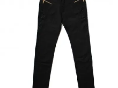 Pantalon orné de strass avec poches zippées