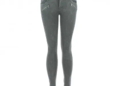 Jeans skinny gris foncé avec poches zippées